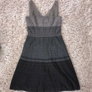 BCBG Gray Ombré stunning dress with sheer straps.6